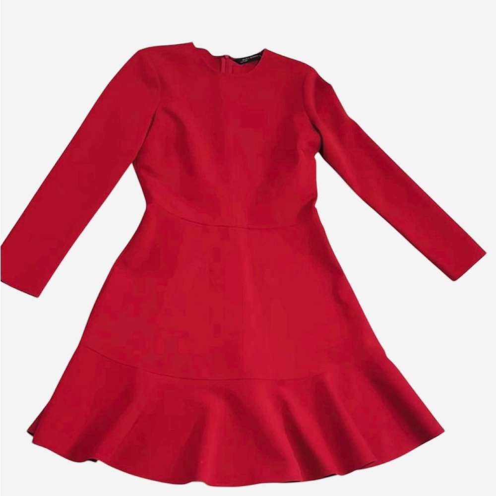 Zara Fit & Flare Red Skater Mini Dress Red Size Small EUC